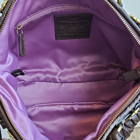 Coach 2011 Madison Gathered Leather Sophia Satchel Chocolate Brown - Picture 8 of 13